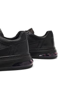 Men's Black Lace-Up Thick-Soled Leather Sneaker | Derimod