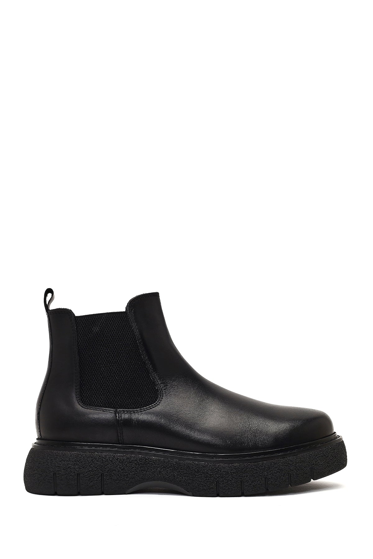 Men's Black Thick-Soled Leather Chelsea Boot 25WFD650218 | Derimod