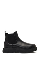 Men's Black Thick-Soled Leather Chelsea Boot | Derimod