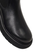 Men's Black Thick-Soled Leather Chelsea Boot | Derimod