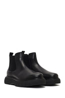 Men's Black Thick-Soled Leather Chelsea Boot | Derimod