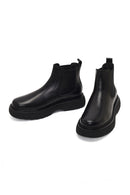 Men's Black Thick-Soled Leather Chelsea Boot | Derimod