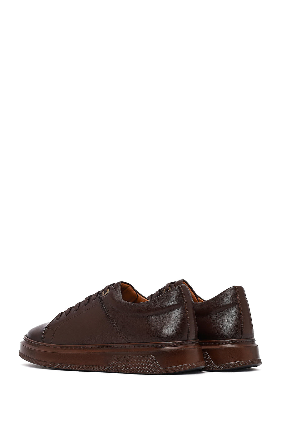 Men's Brown Lace-Up Leather Sneaker