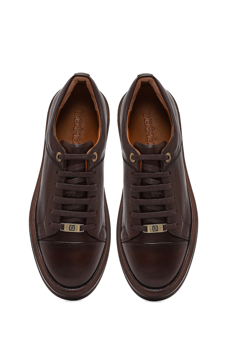 Men's Brown Lace-Up Leather Sneaker