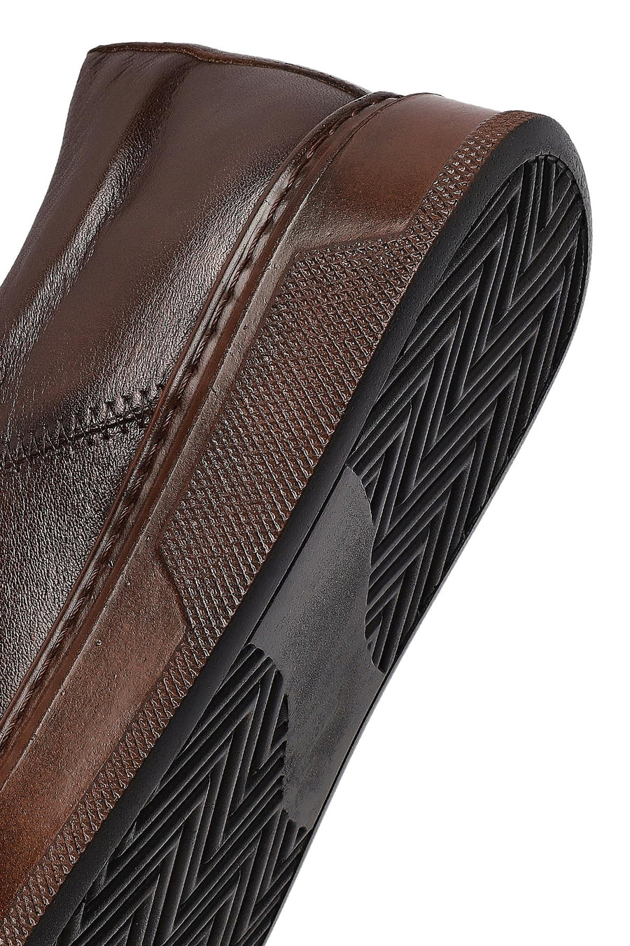 Men's Brown Lace-Up Leather Sneaker
