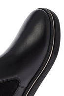 Men's Black Thick Sole Leather Chelsea Boots | Derimod