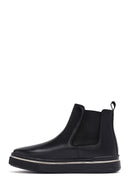 Men's Black Thick Sole Leather Chelsea Boots | Derimod