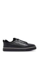 Men's Black Lace-Up Thick Sole Leather Sneakers | Derimod
