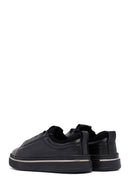 Men's Black Lace-Up Thick Sole Leather Sneakers | Derimod