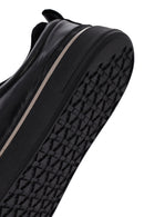 Men's Black Lace-Up Thick Sole Leather Sneakers | Derimod