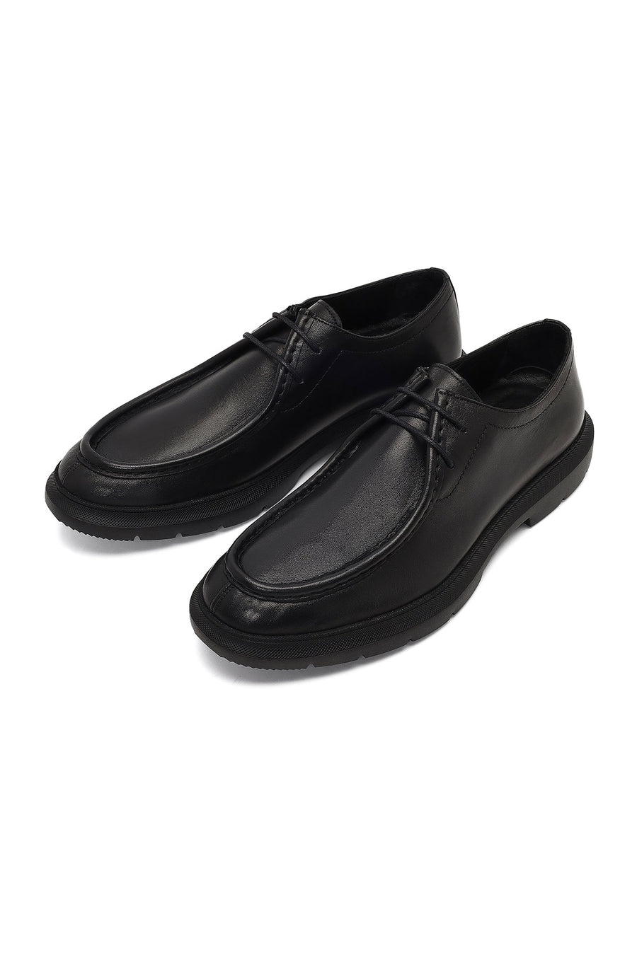Men's Black Lace-up Leather Casual Shoes