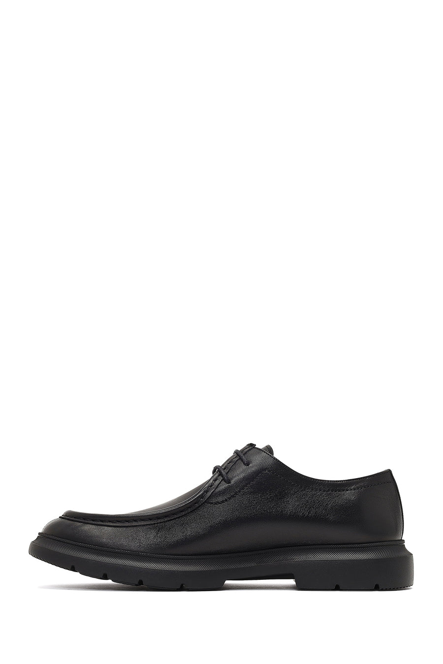 Men's Black Lace-up Leather Casual Shoes
