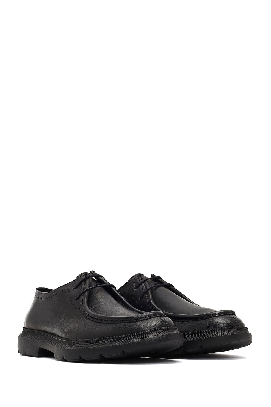 Men's Black Lace-up Leather Casual Shoes