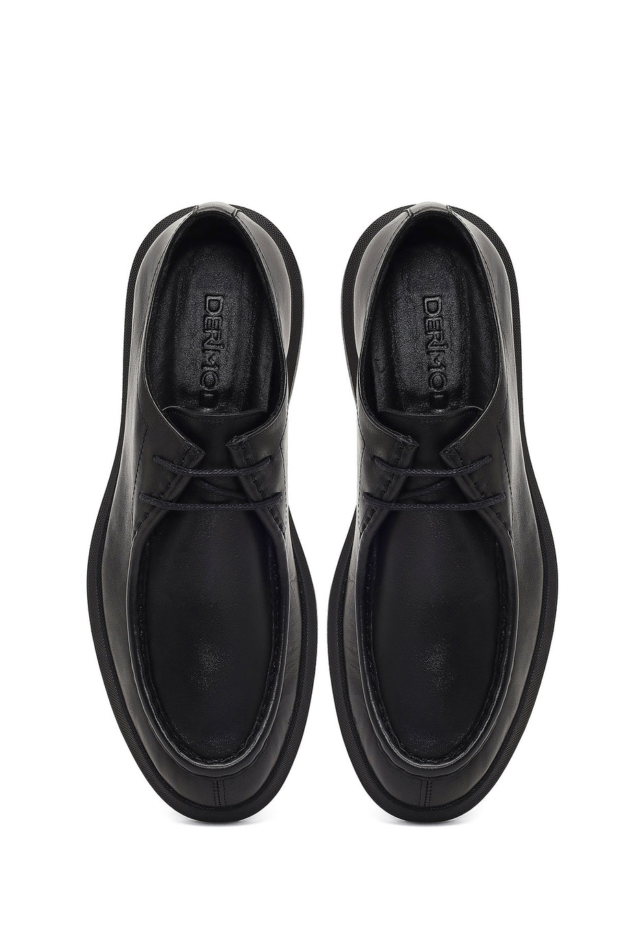 Men's Black Lace-up Leather Casual Shoes