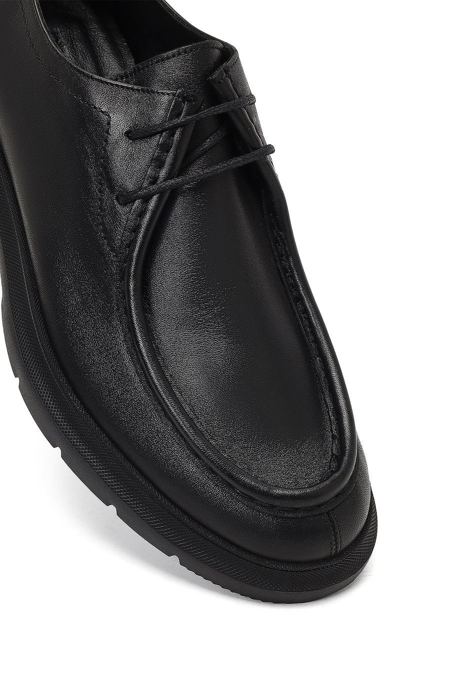 Men's Black Lace-up Leather Casual Shoes