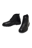 Men's Black Zippered Leather Casual Boot | Derimod