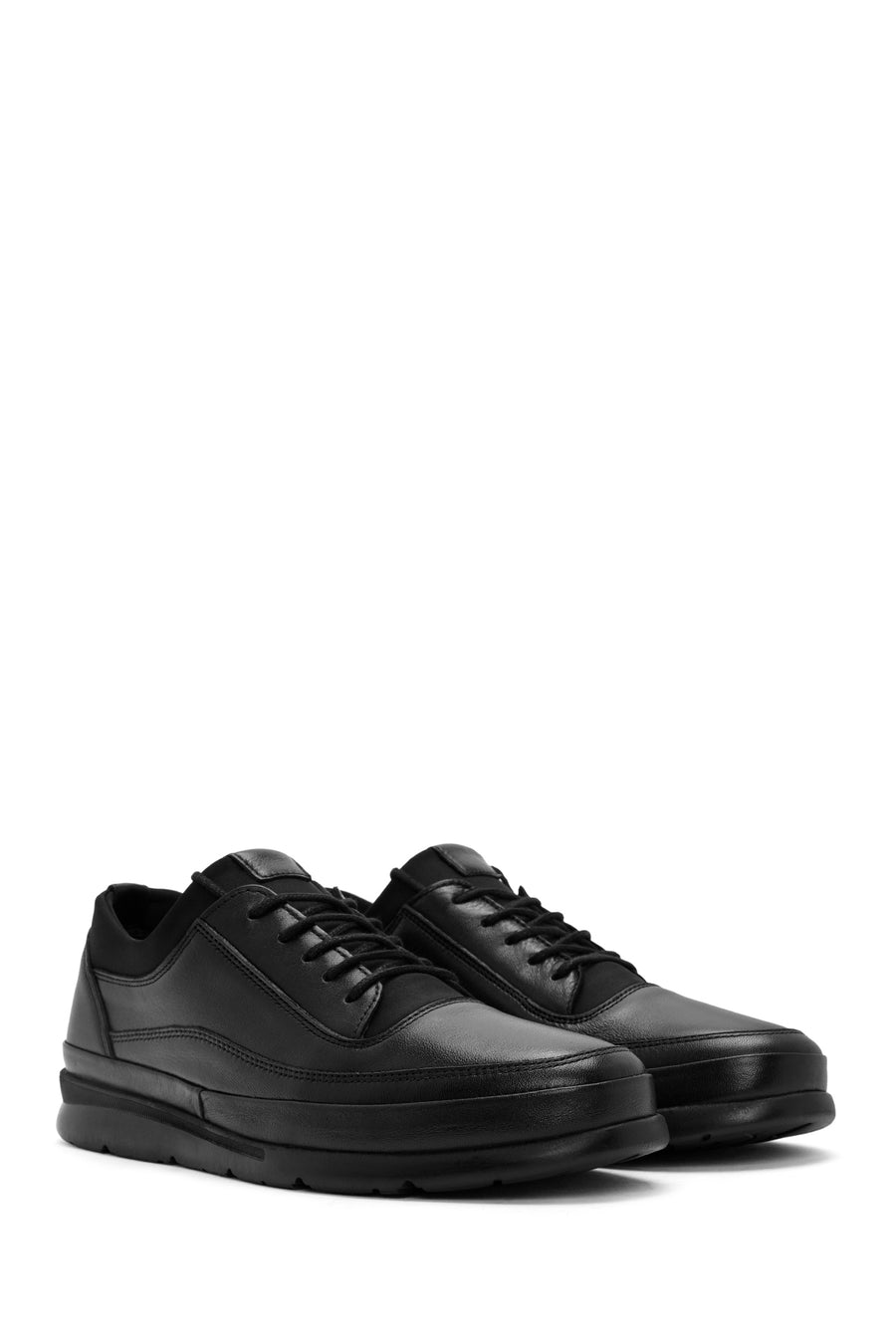 Men's Black Lace Up Leather Casual Shoes