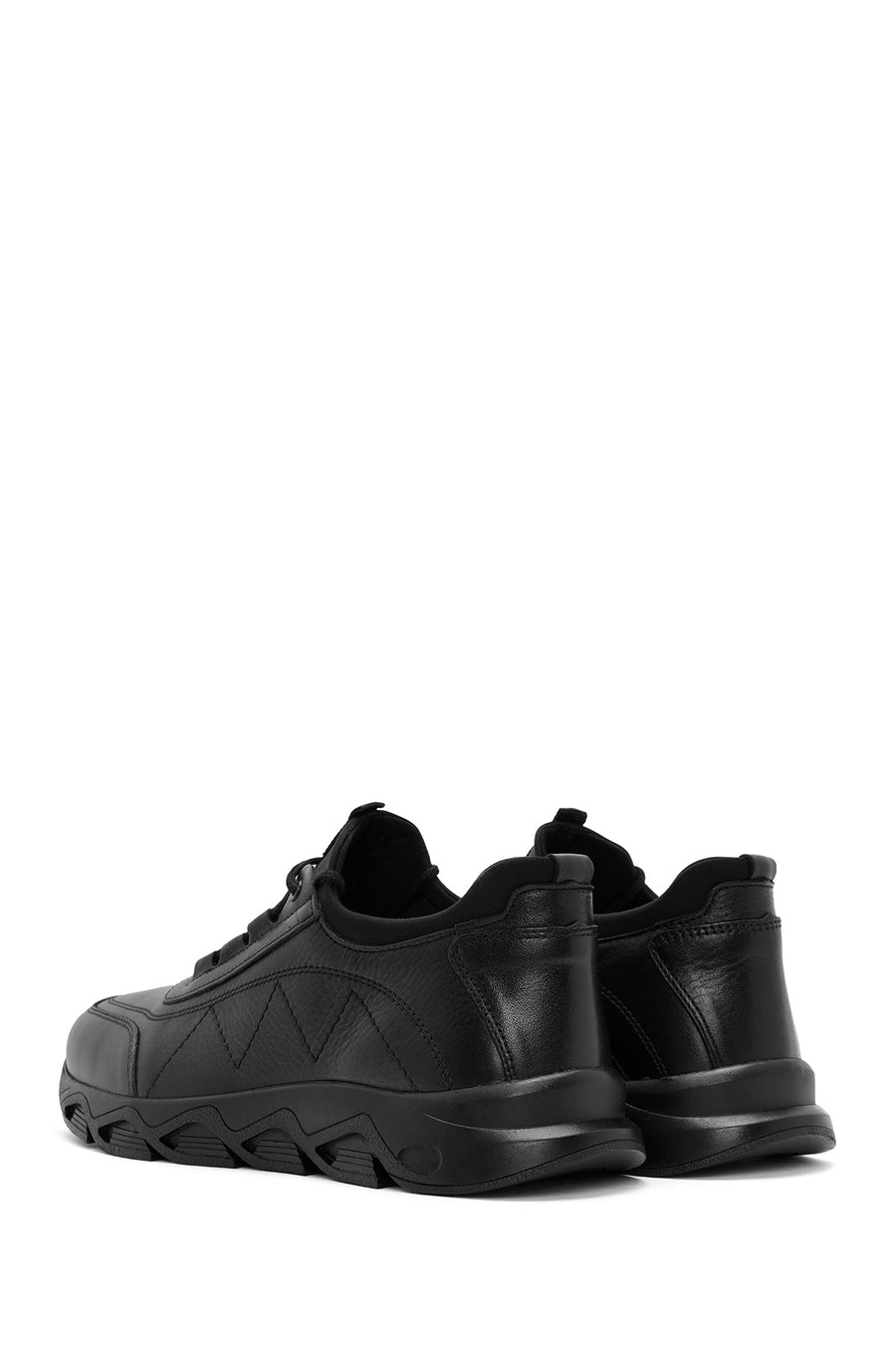 Men's Black Lace Up Leather Casual Shoes