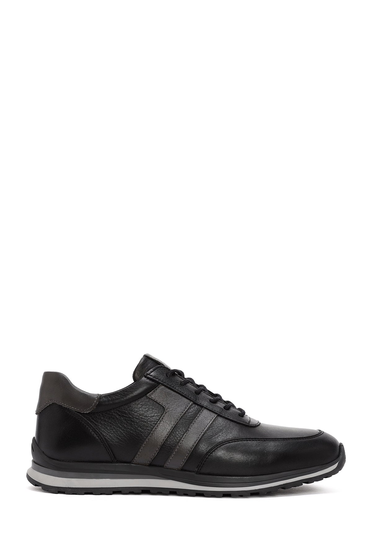 Erkek Siyah Bağcıklı Deri Casual Sneaker 25WFD674918 | Derimod