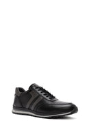 Erkek Siyah Bağcıklı Deri Casual Sneaker | Derimod