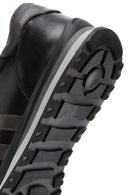 Erkek Siyah Bağcıklı Deri Casual Sneaker | Derimod