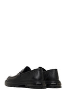 Men's Black Thick-Soled Leather Loafer | Derimod