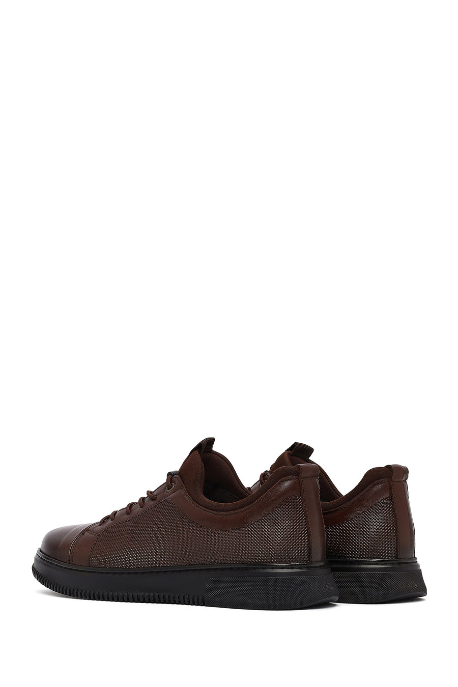 Men's Brown Lace-Up Leather Casual Shoes