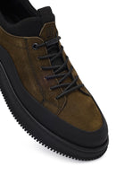 Men's Khaki Lace-up Nubuck Leather Casual Shoes | Derimod