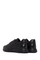 Erkek Siyah Bağcıklı Deri Casual Sneaker | Derimod