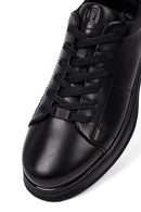 Men's Black Lace-Up Leather Casual Sneakers | Derimod