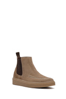 Men's Beige Suede Leather Chelsea Boots | Derimod