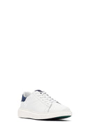 Erkek Beyaz Bağcıklı Kalın Tabanlı Deri Sneaker | Derimod