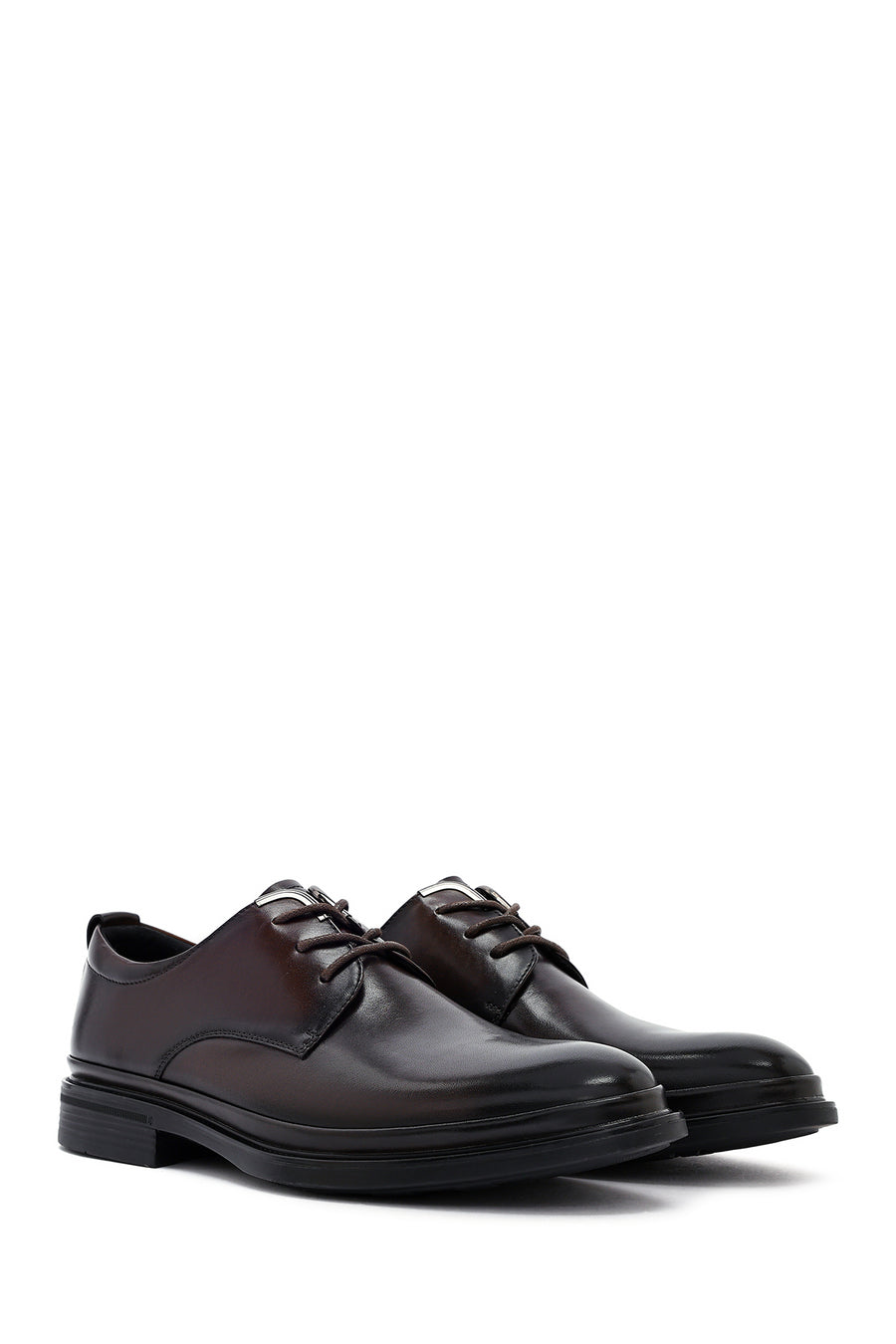 Men's Brown Lace-Up Leather Classic Shoes