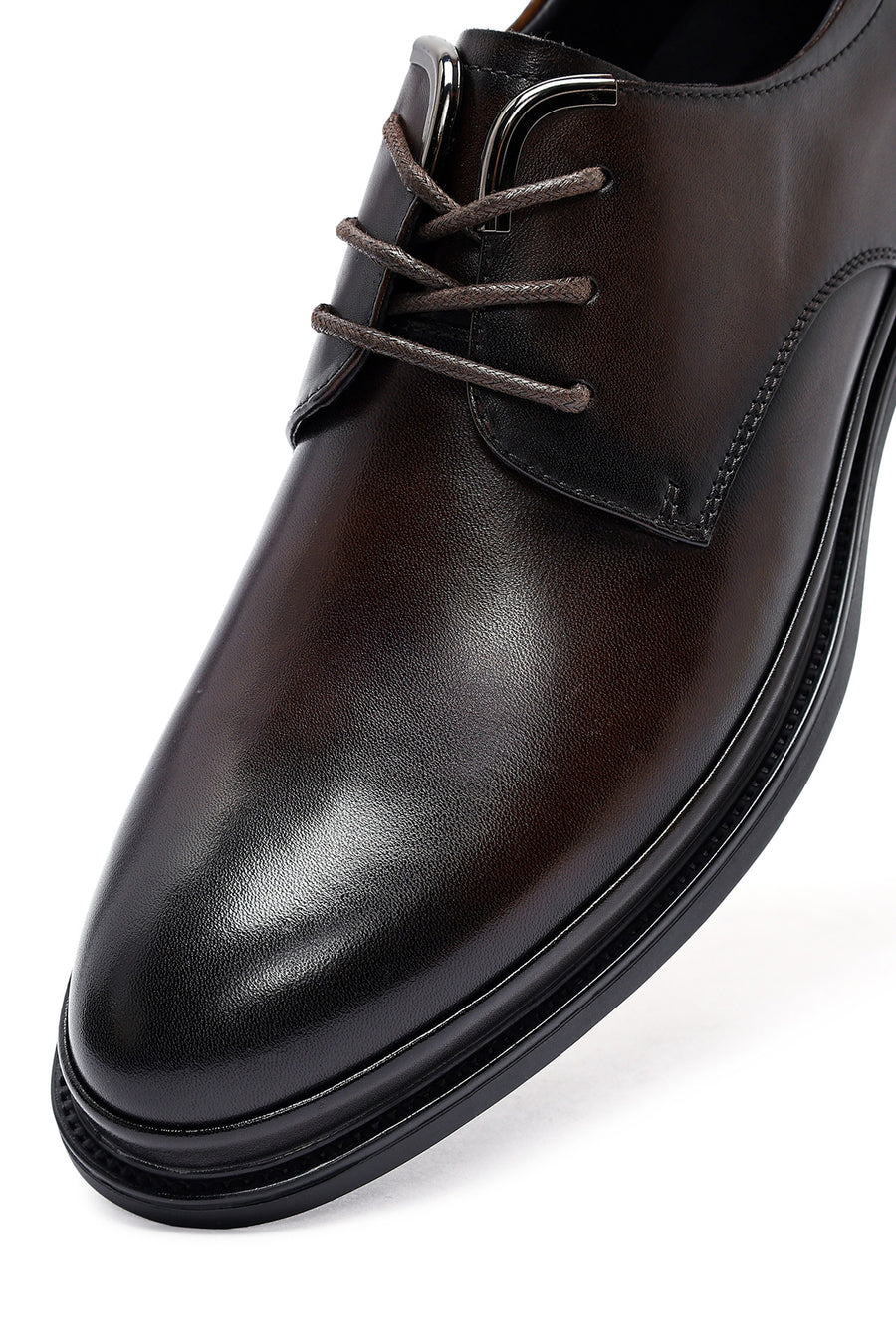 Men's Brown Lace-Up Leather Classic Shoes