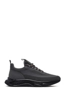 Derimod Zero Men's Grey Thick-Soled Lace-Up Fabric Sneakers | Derimod