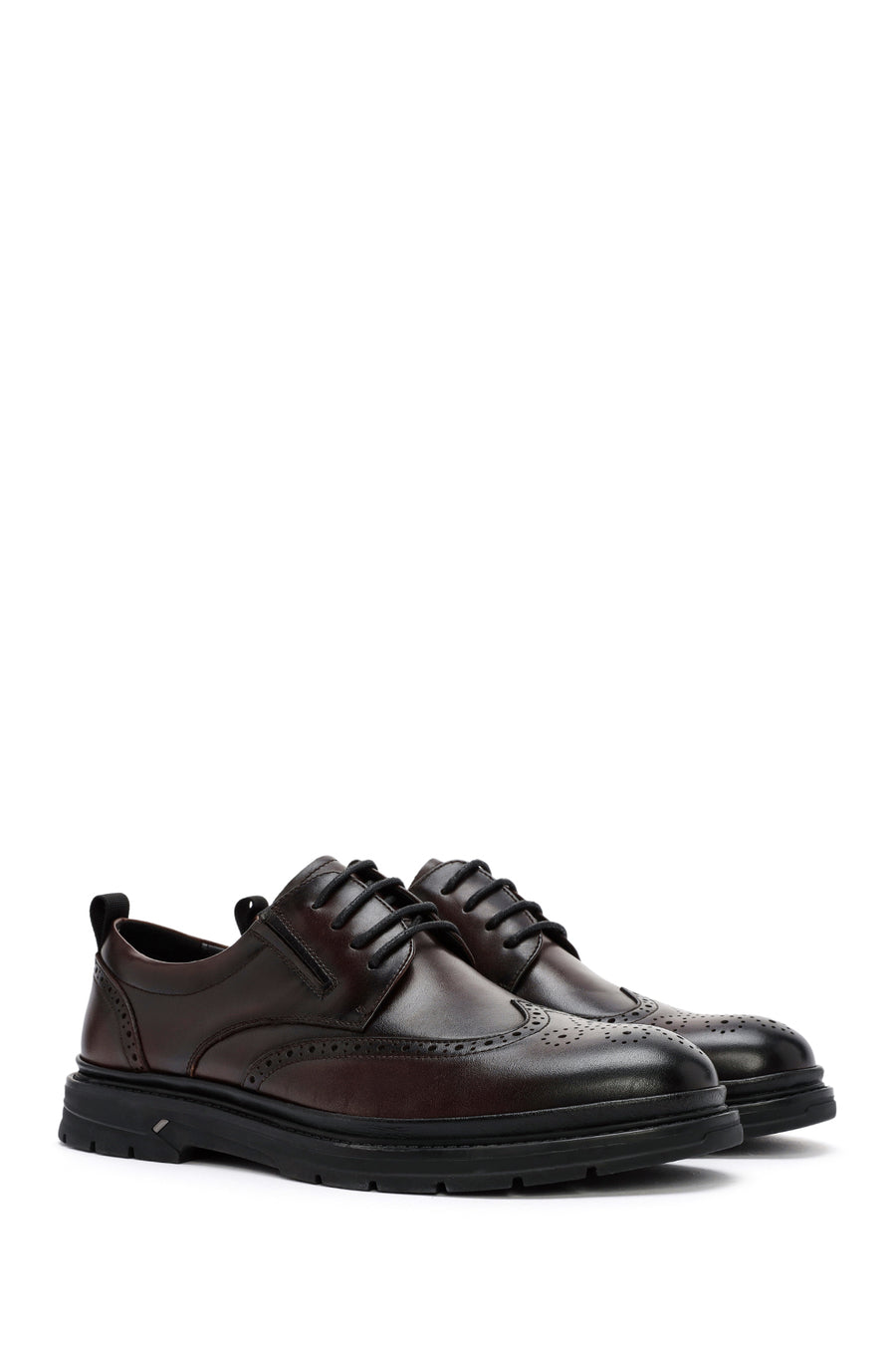 Men's Brown Lace Up Leather Casual Shoes