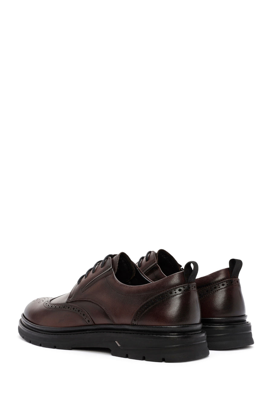 Men's Brown Lace Up Leather Casual Shoes