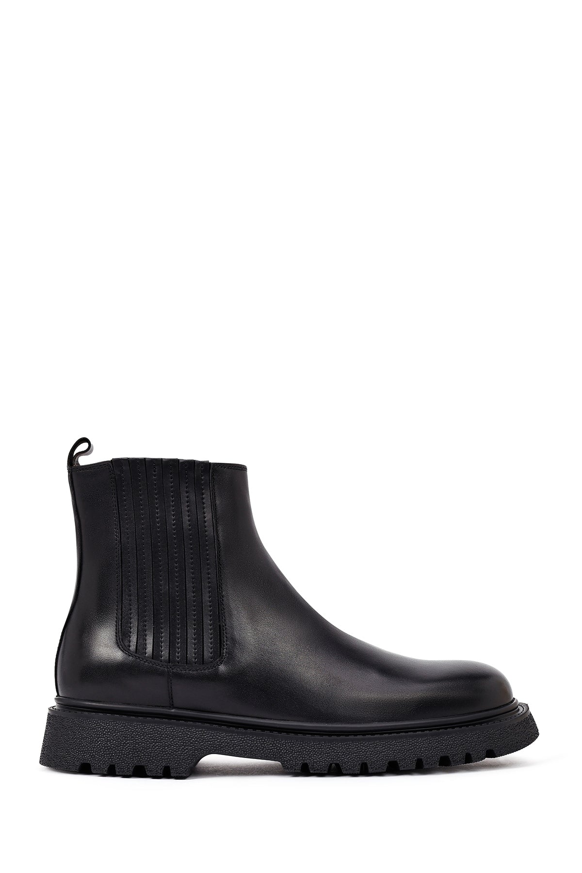 Men's Black Thick-Soled Leather Chelsea Boot 25WFD693718 | Derimod