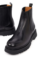Men's Black Thick-Soled Leather Chelsea Boot | Derimod