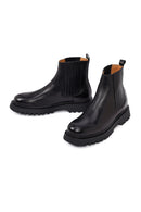 Men's Black Thick-Soled Leather Chelsea Boot | Derimod
