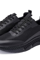 Erkek Siyah Bağcıklı Kalın Tabanlı Kumaş Sneaker | Derimod