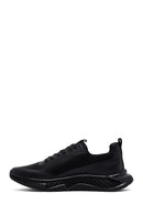 Erkek Siyah Bağcıklı Kalın Tabanlı Kumaş Sneaker | Derimod