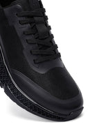 Erkek Siyah Bağcıklı Kalın Tabanlı Kumaş Sneaker | Derimod