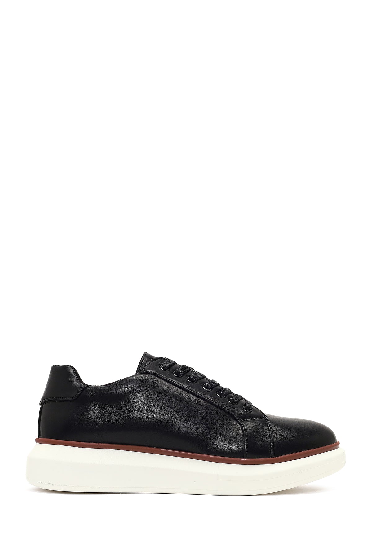 Men's Black Lace-Up Thick-Soled Sneaker 25WFD6947PV | Derimod
