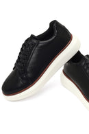 Men's Black Lace-Up Thick-Soled Sneaker | Derimod