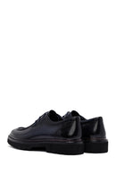 Men's Navy Blue Lace-Up Thick-Soled Leather Casual Shoes | Derimod