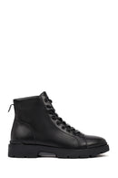 Men's Black Zippered Leather Casual Boot | Derimod