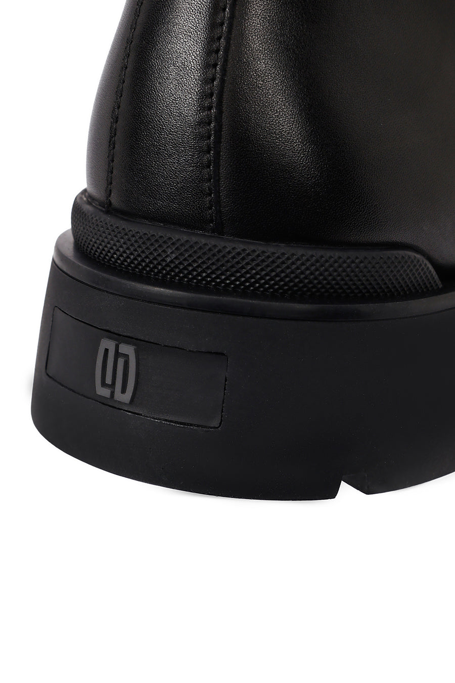 Men's Black Zippered Leather Casual Boot