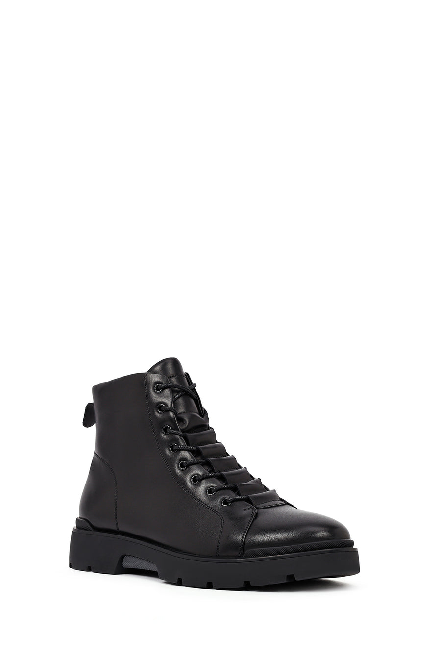 Men's Black Zippered Leather Casual Boot