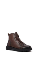 Men's Brown Zipper Leather Casual Boot | Derimod